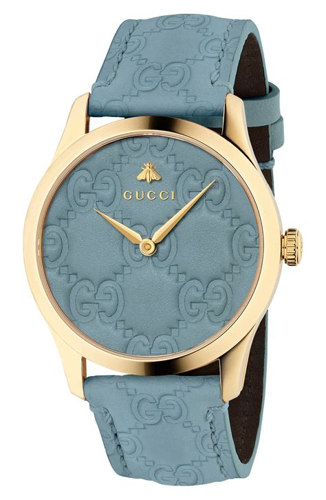 gucci watch white leather strap|Gucci watch women rubber strap.